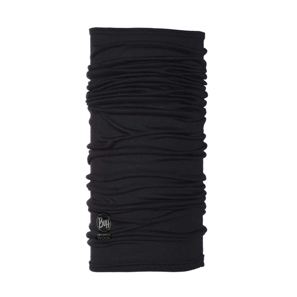 Buff Merino Wool Neck Gaiter in Black